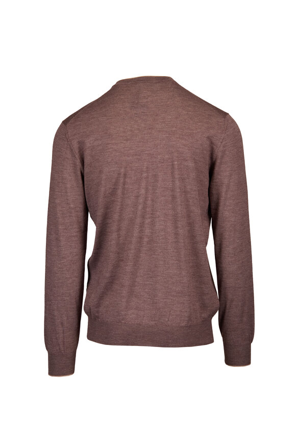 Cesare Attolini Brown Cashmere Crewneck Sweater - view 2