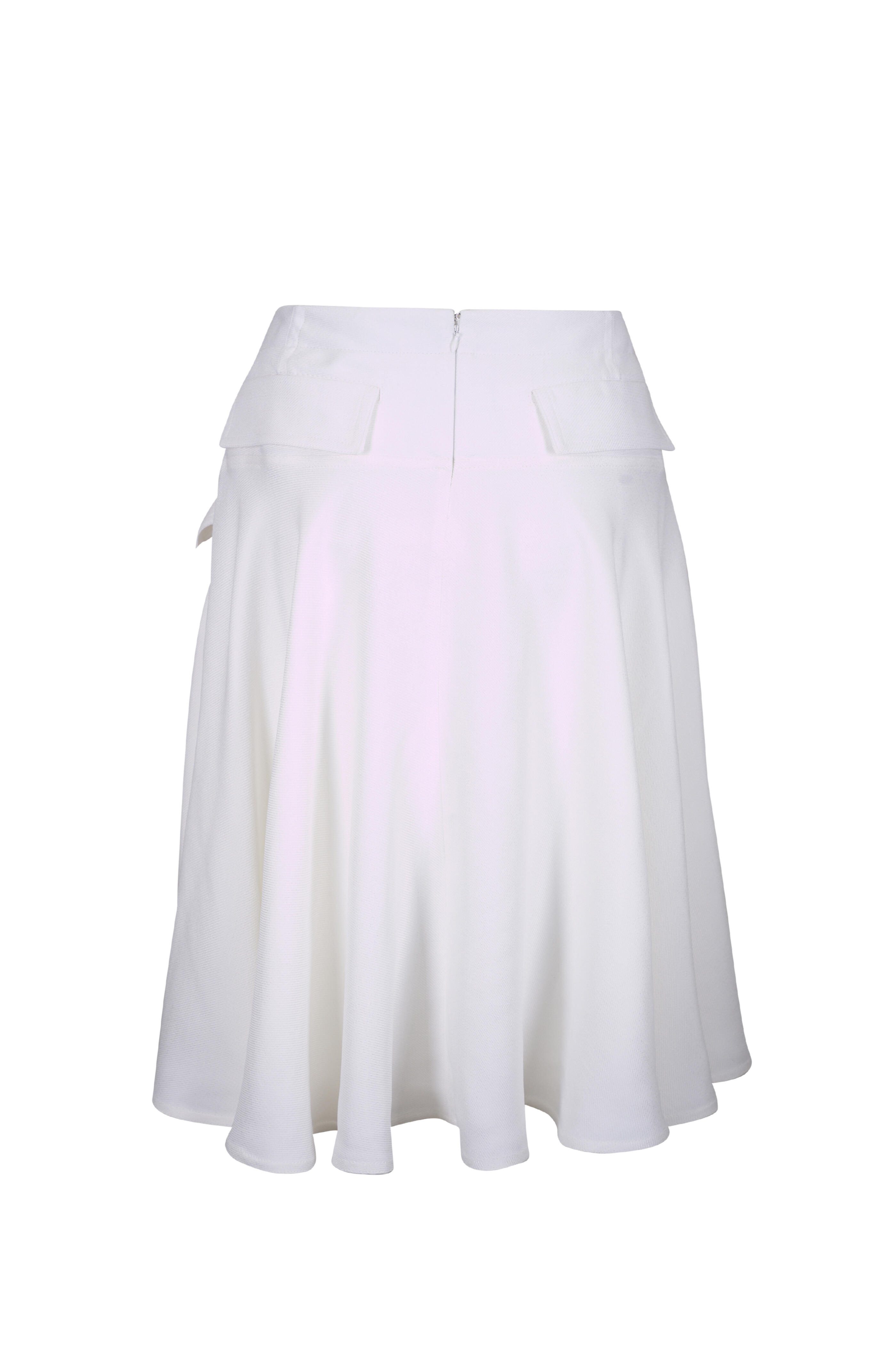 Bottega Veneta - Chalk Pleated Fluid Twill Midi Skirt