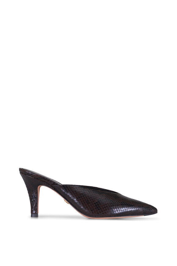 Veronica Beard Rochelle Espresso Embossed Leather Mule, 75mm - view 2