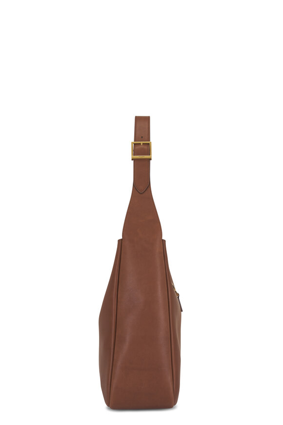 Saint Laurent Large Le 5 À 7 Supple Toasted Brown Leather Bag - view 3