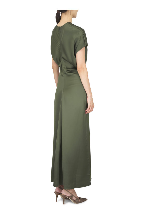 Totême Dark Green Slouch Waist Midi Dress - view 4