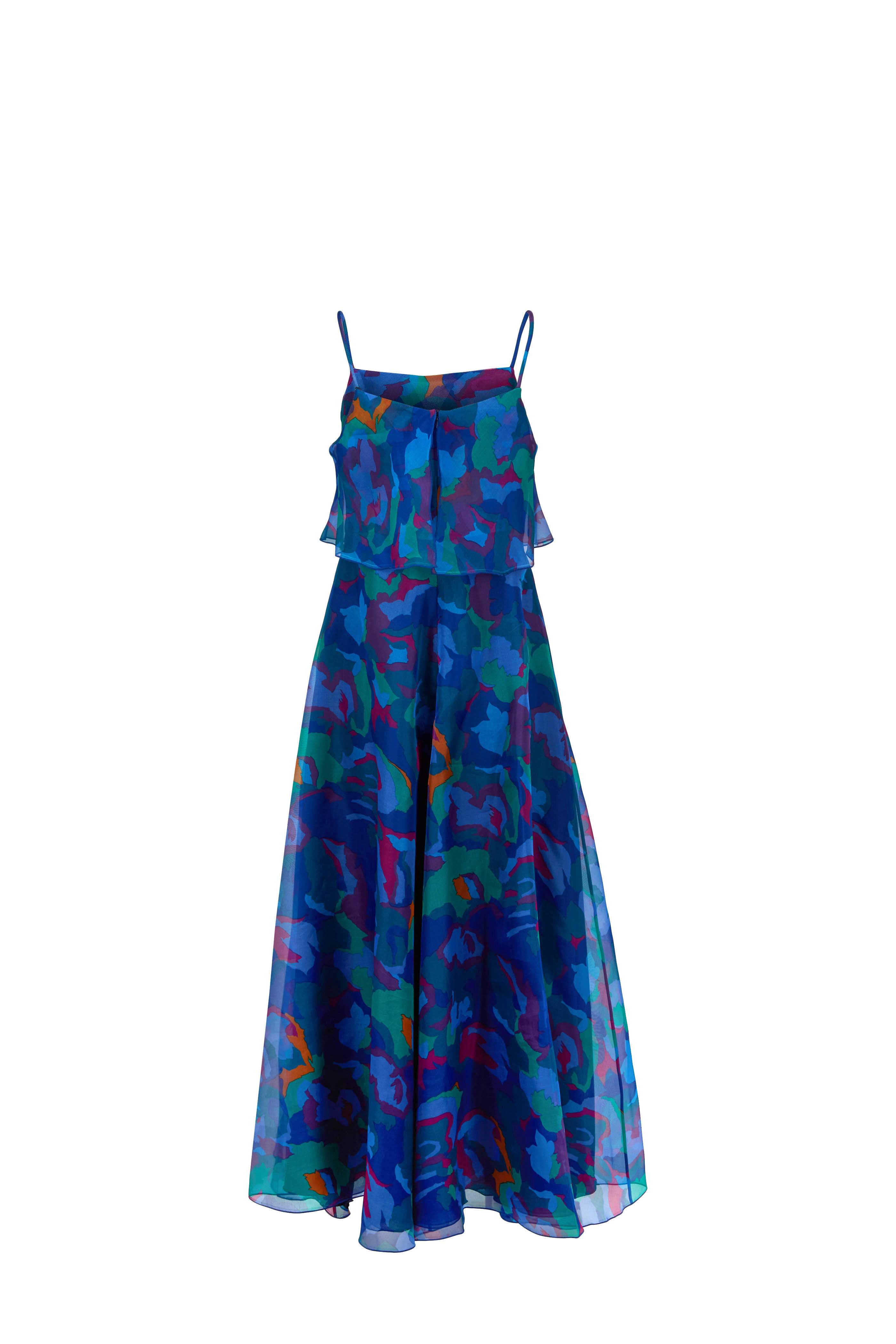 Emporio Armani - Multi Floral Camo Silk Sleeveless Maxi Dress