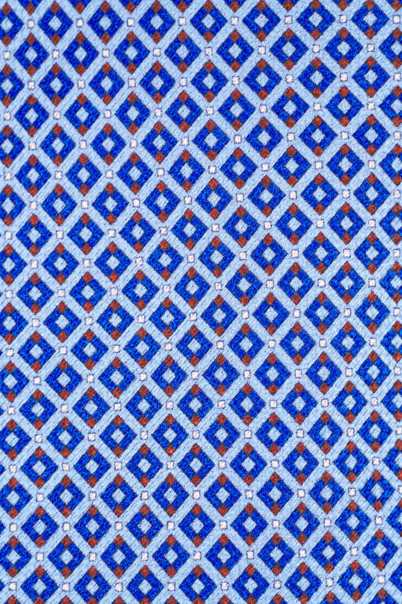 Brioni - Sky Blue Medallion Print Silk Necktie