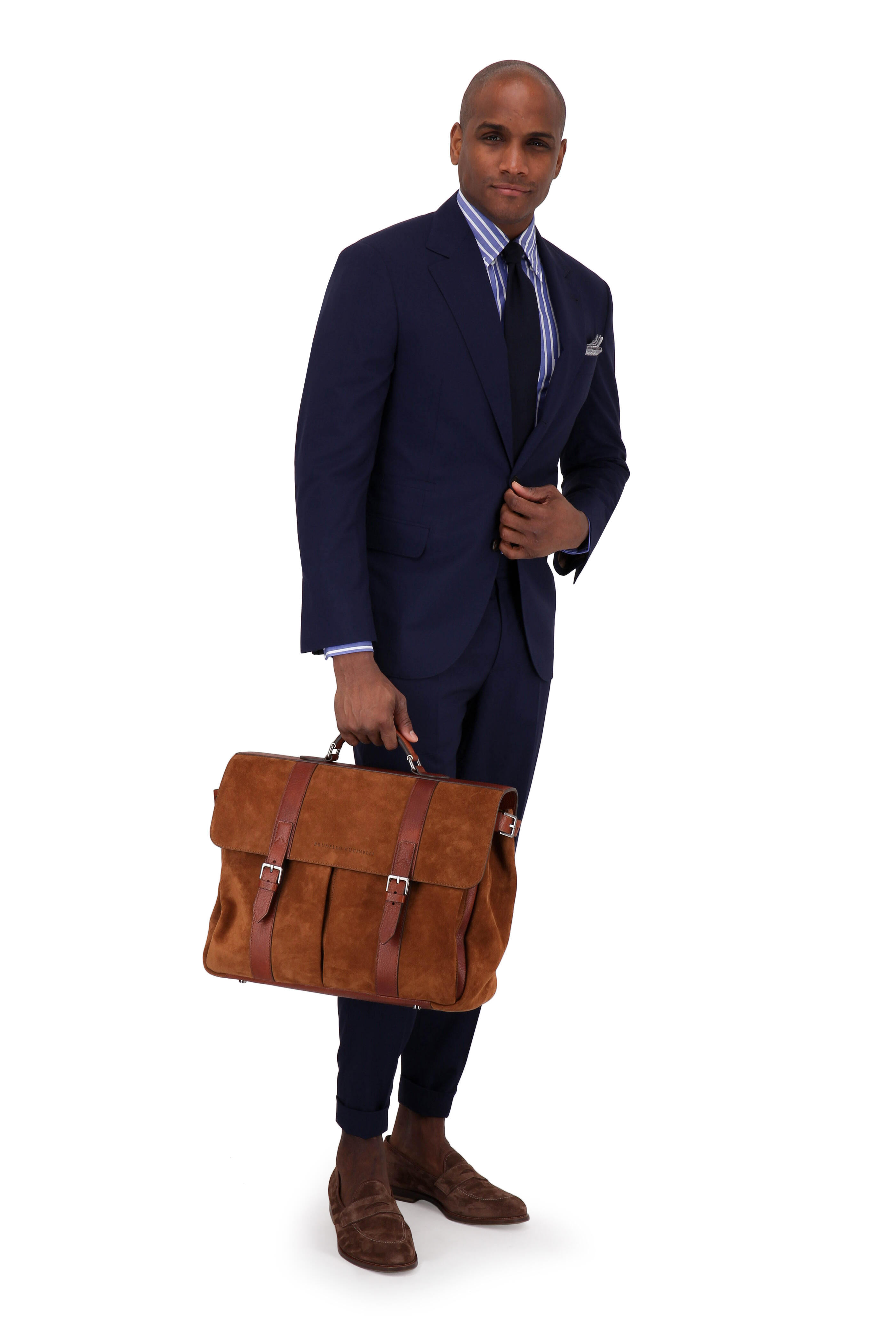Brunello Cucinelli - Solid Navy Wool & Silk Travel Suit