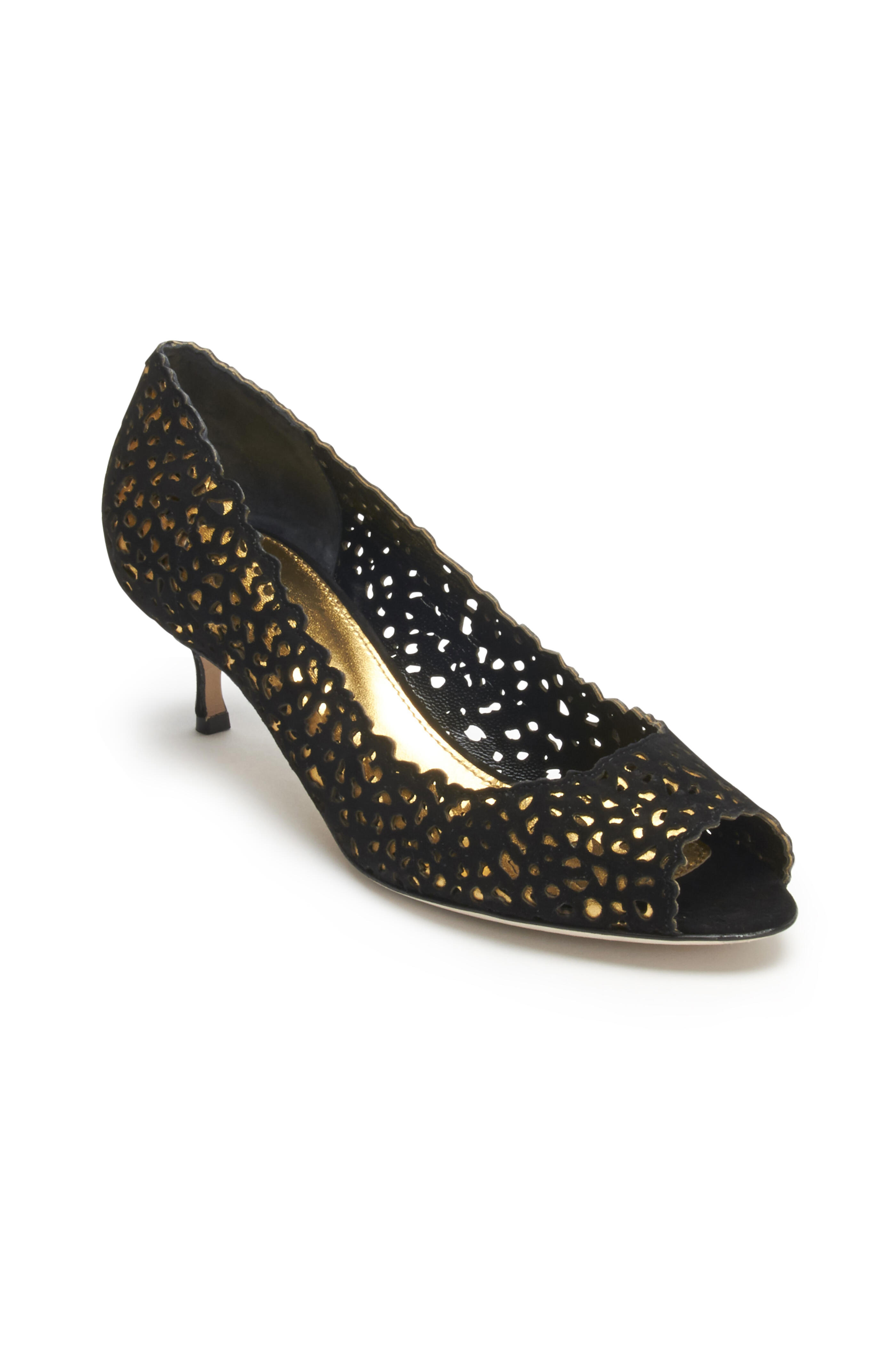 Sergio Rossi - Godiva Blunt Black Suede Cutout Pumps, 50mm