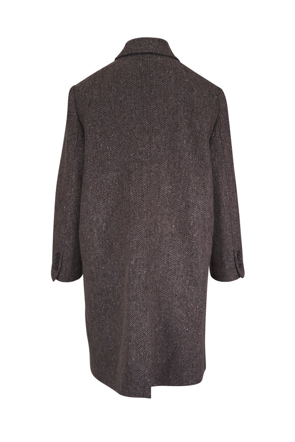 Brunello Cucinelli Black & Brown Herringbone Lurex Topper - view 3