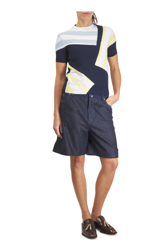 Loewe Blue & Yellow Multicolor Stripe Bouclé Sweater - view 2