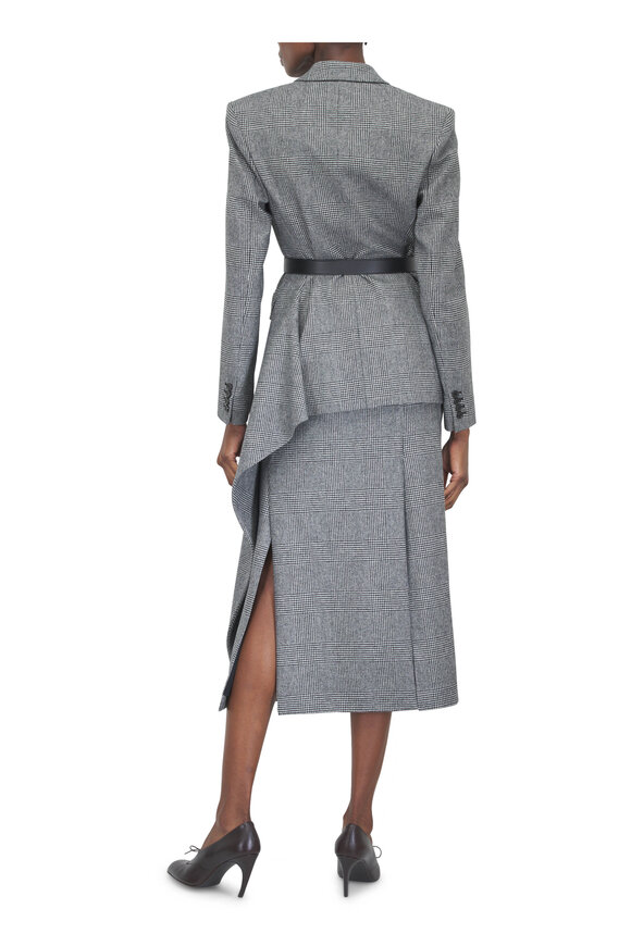 Michael Kors Collection Black & Ivory Glen Plaid Wool & Cashmere Jacket - view 3