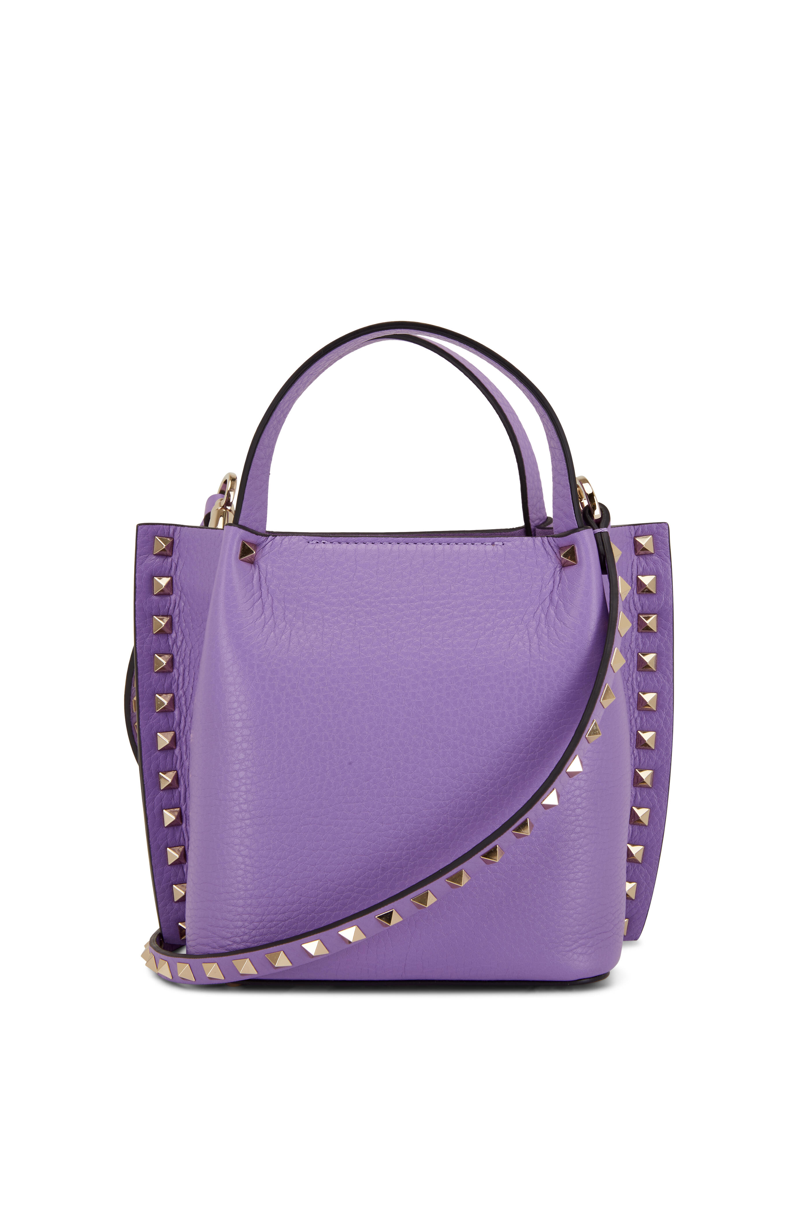Rockstud small leather trapeze bag