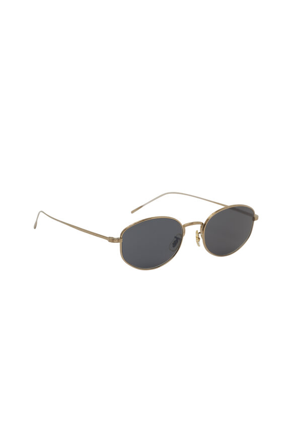 Oliver Peoples Estra Soft Gold & Carbon Gray Sunglasses