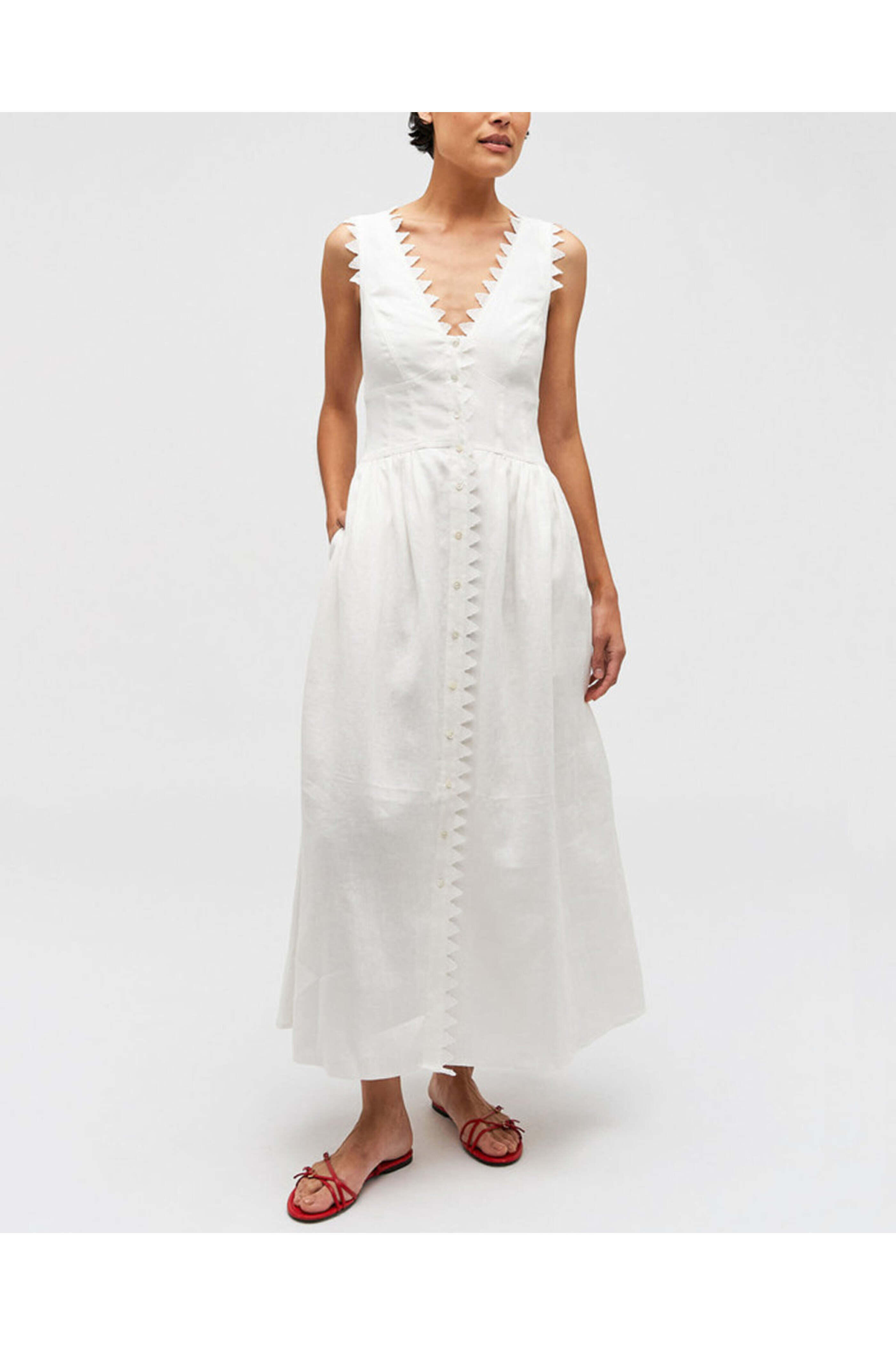 Oroton - White Apron Maxi Dress