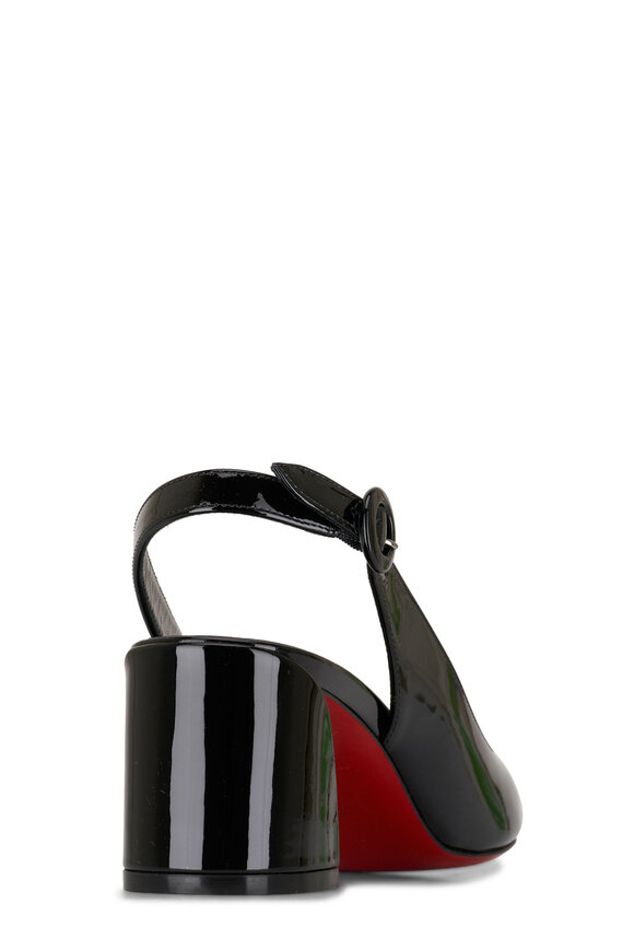 Christian Louboutin - So Jane Sling Black Patent Leather Pump, 55mm