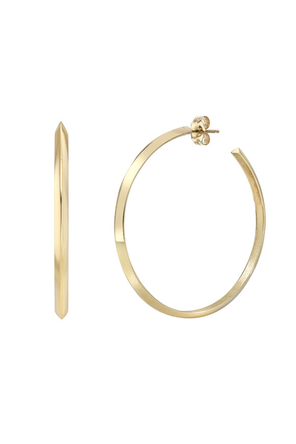 Dru 14k Yellow Gold large Blade Hoop Earring