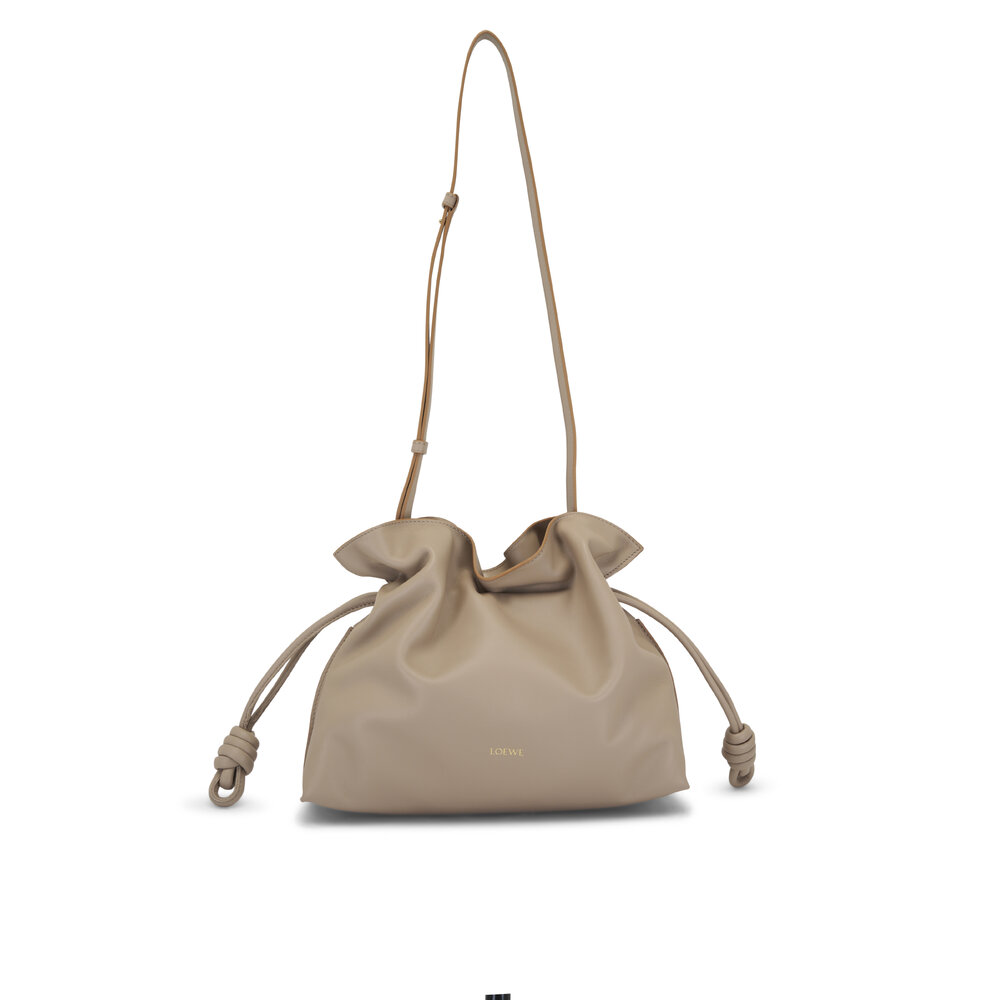 Loewe - Medium Flamenco Sand Leather Clutch | Mitchell Stores