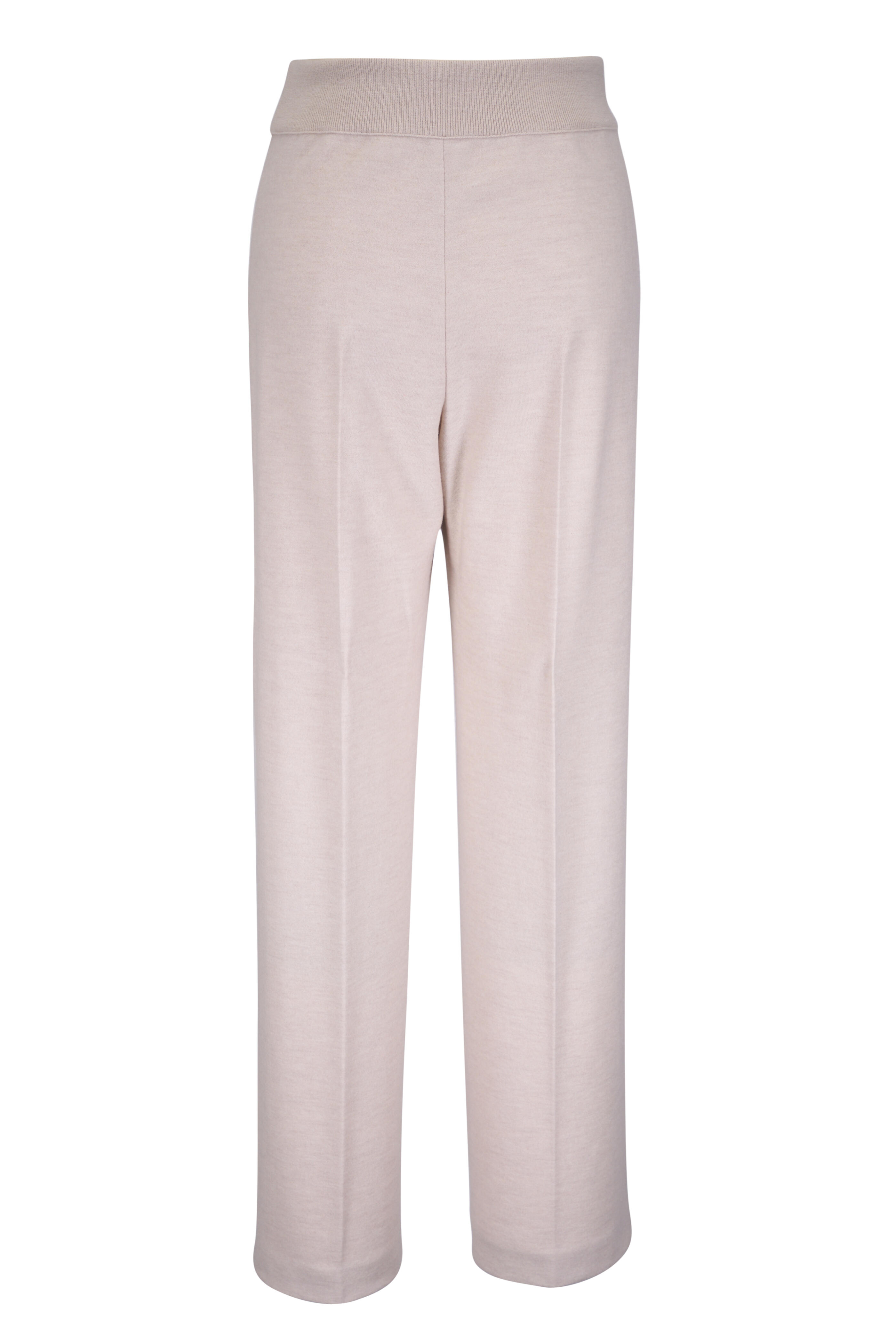 Agnona - Beige Cashmere & Wool Straight Pant