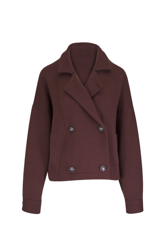 Brunello Cucinelli Chocolate Double-Breasted Cardigan - view 1