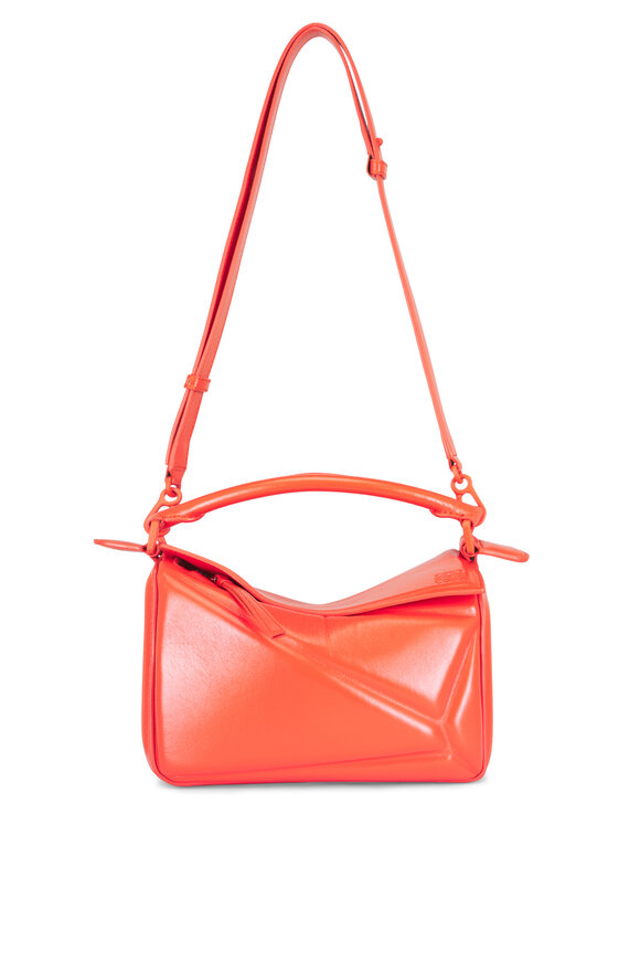 Loewe Small Puzzle Blown Vivid Orange Glossy Leather Bag - view 1