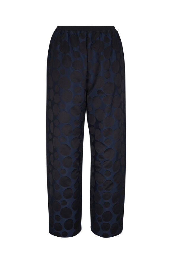 Peter Cohen - Bubble Navy & Black Duchess Jacquard Cropped Pant