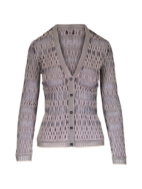 Missoni Beige Multi Metallic V-Neck Cardigan - view 3