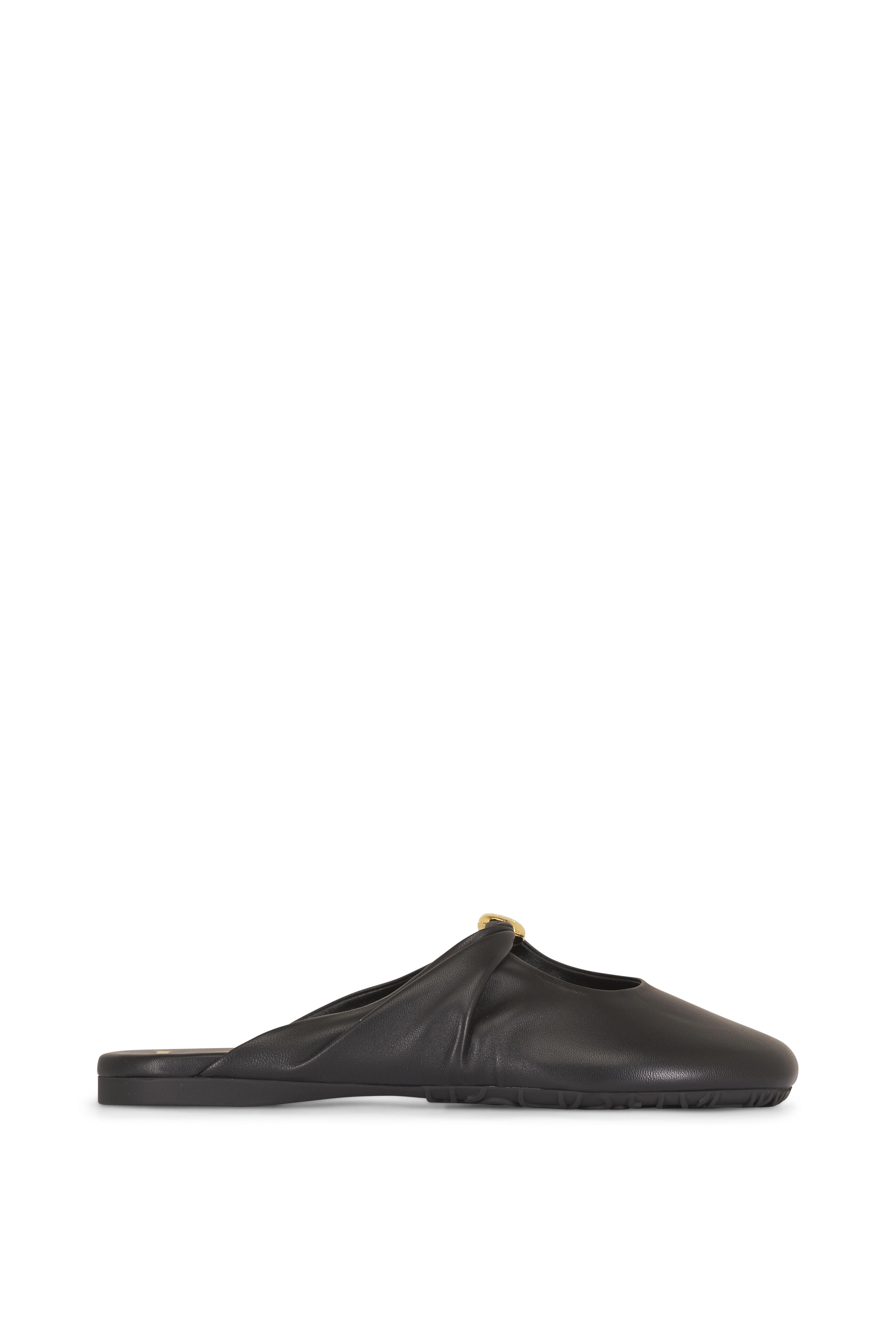 Loewe - Pebble Soft Black Leather Mule - view 2