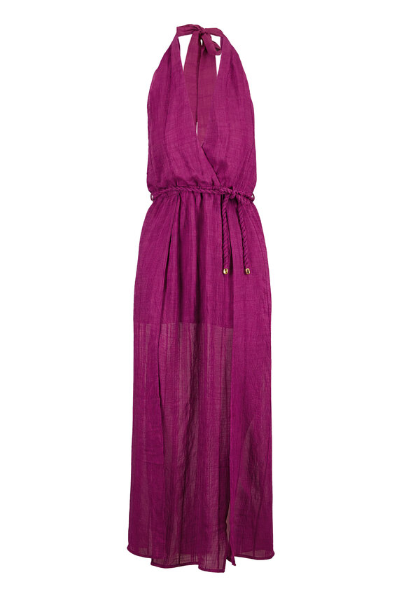 Vix Paula Hermanny Talita Purple Tie Midi Dress - view 1