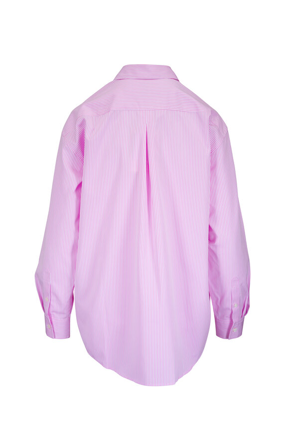 Totême Pink & White Classic Tumbled Stripe Shirt - view 4