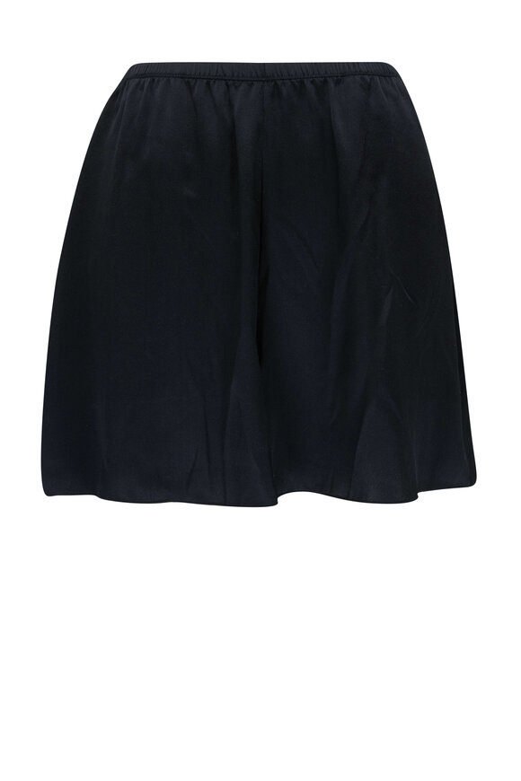 Vince - Black Satin Pull-On Shorts