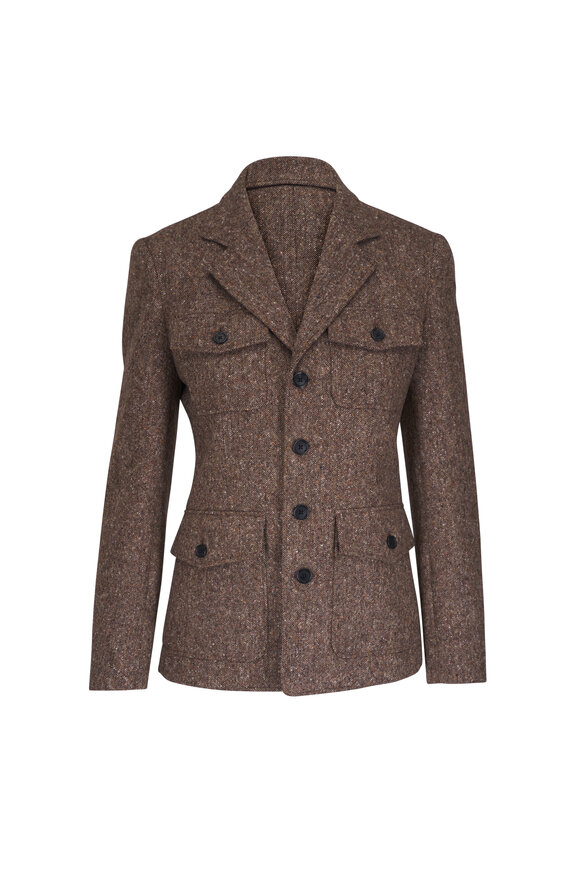 Brunello Cucinelli - Brown Suede Monili Blazer | Mitchell Stores