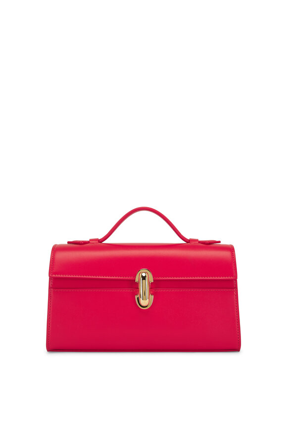 Savette Symmetry Pouchette Leather Poppy Top Handle Bag