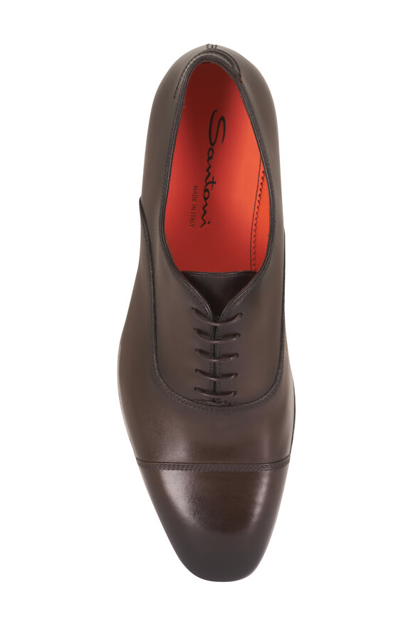 Santoni Archie Brown Leather Lace Up Dress Shoe - view 3