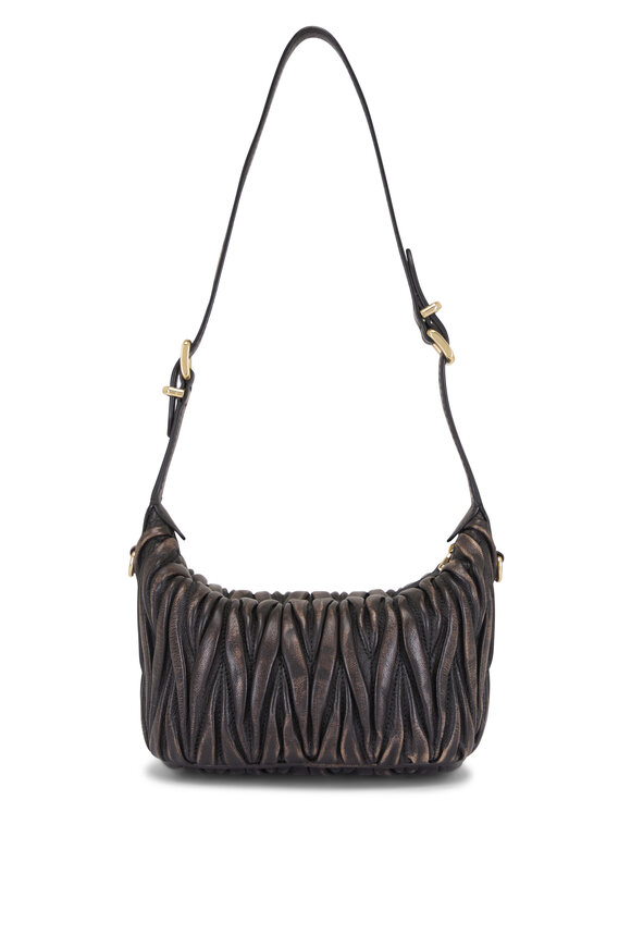 Miu Miu Mini Matelasse Coffee Quilted Leather Shoulder Bag - view 3