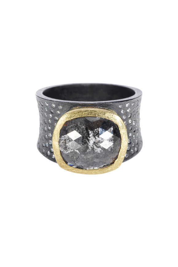 Todd Reed - 18K Gold & Oxidized Silver Black Diamond Ring