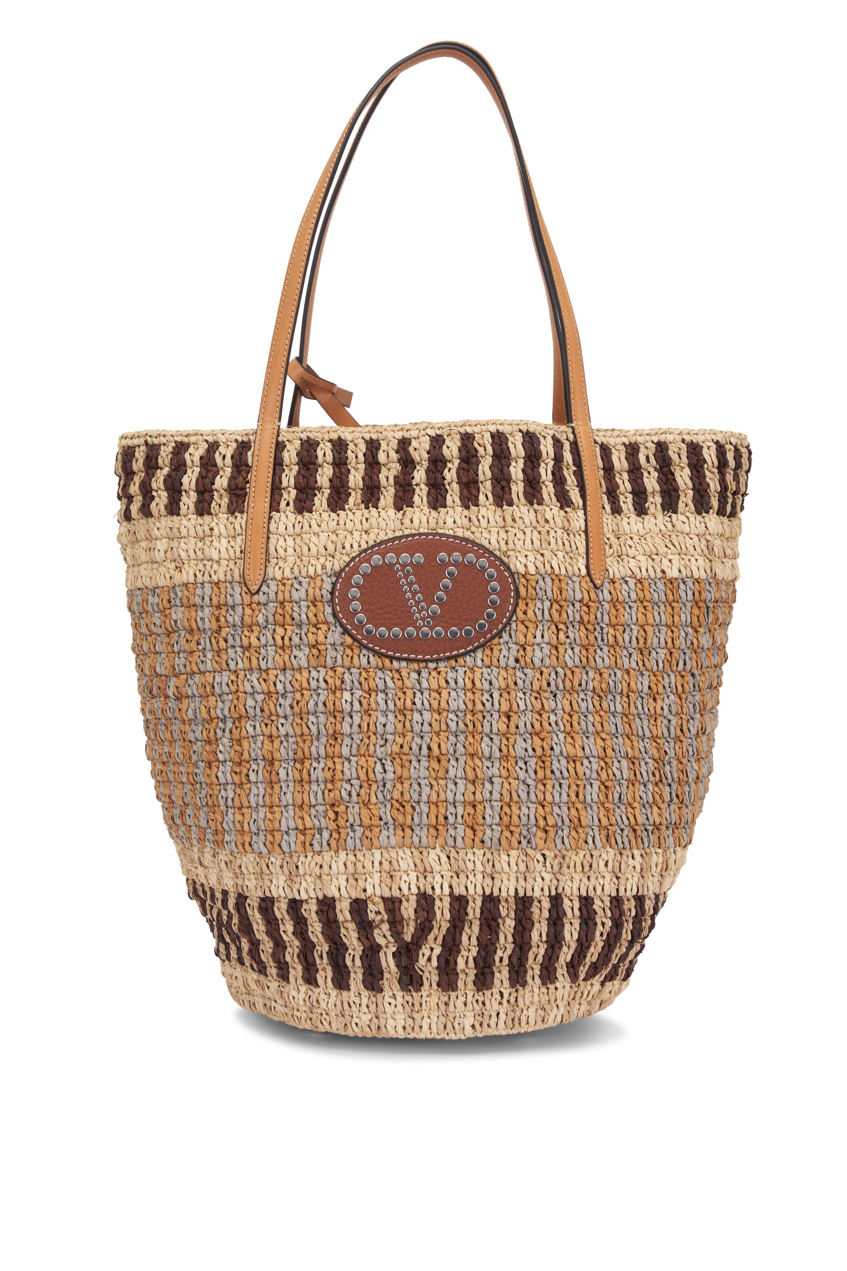Valentino Garavani - VLogo Woven Raffia Basket Bag