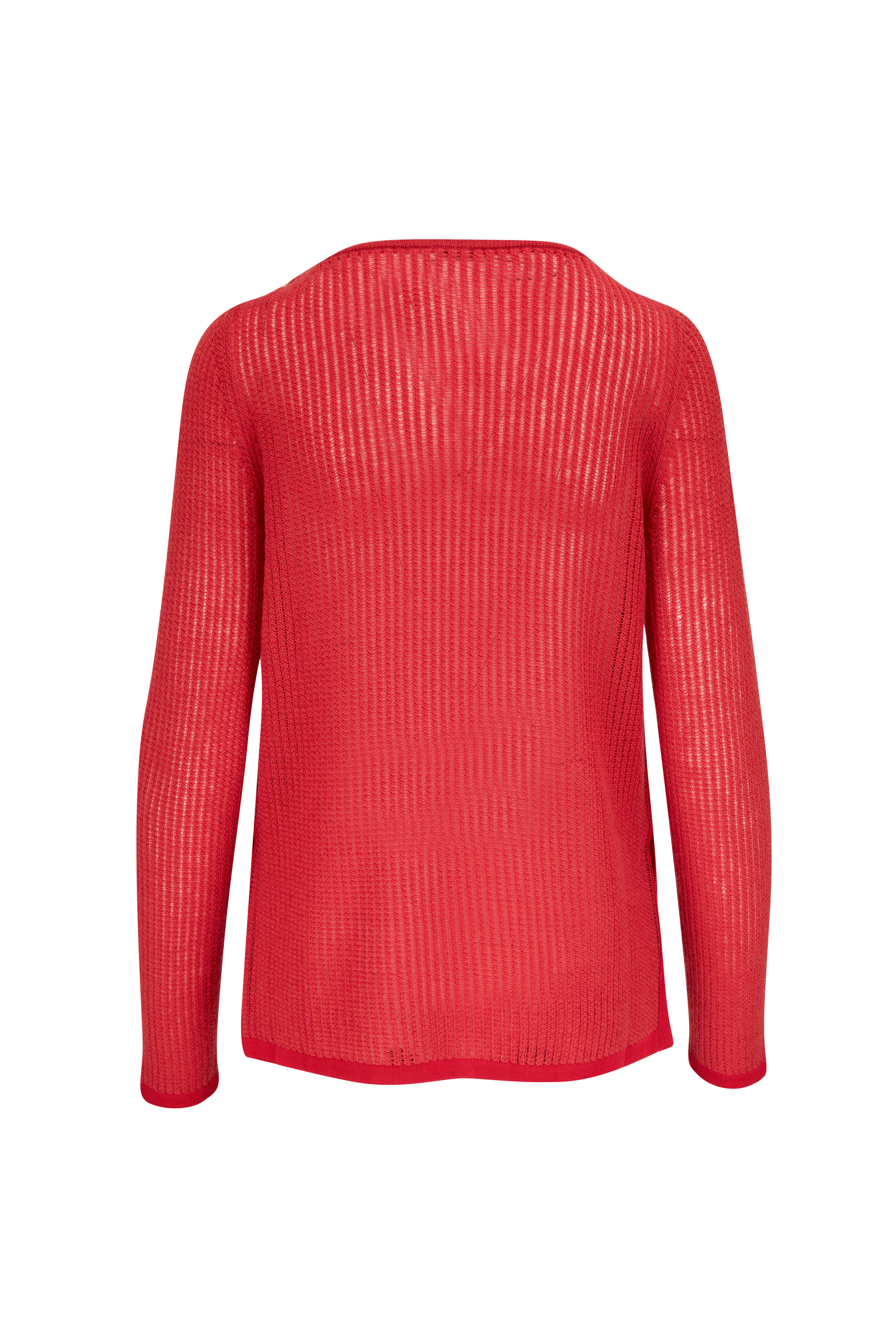 Agnona - Red Romeo Fitted Side Slit Sweater