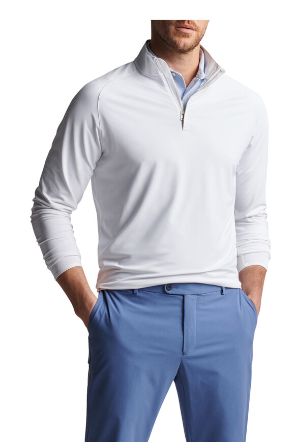 Peter Millar - Stealth White Quarter Zip Performance Pullover