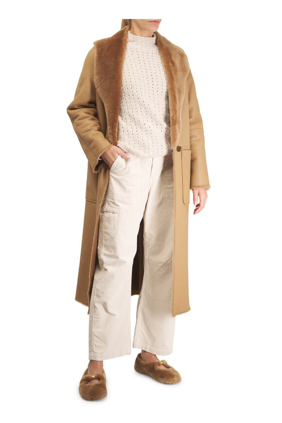 The Elder Statesman Glacier Ecru Open Knit Cashmere Sweater - view 2