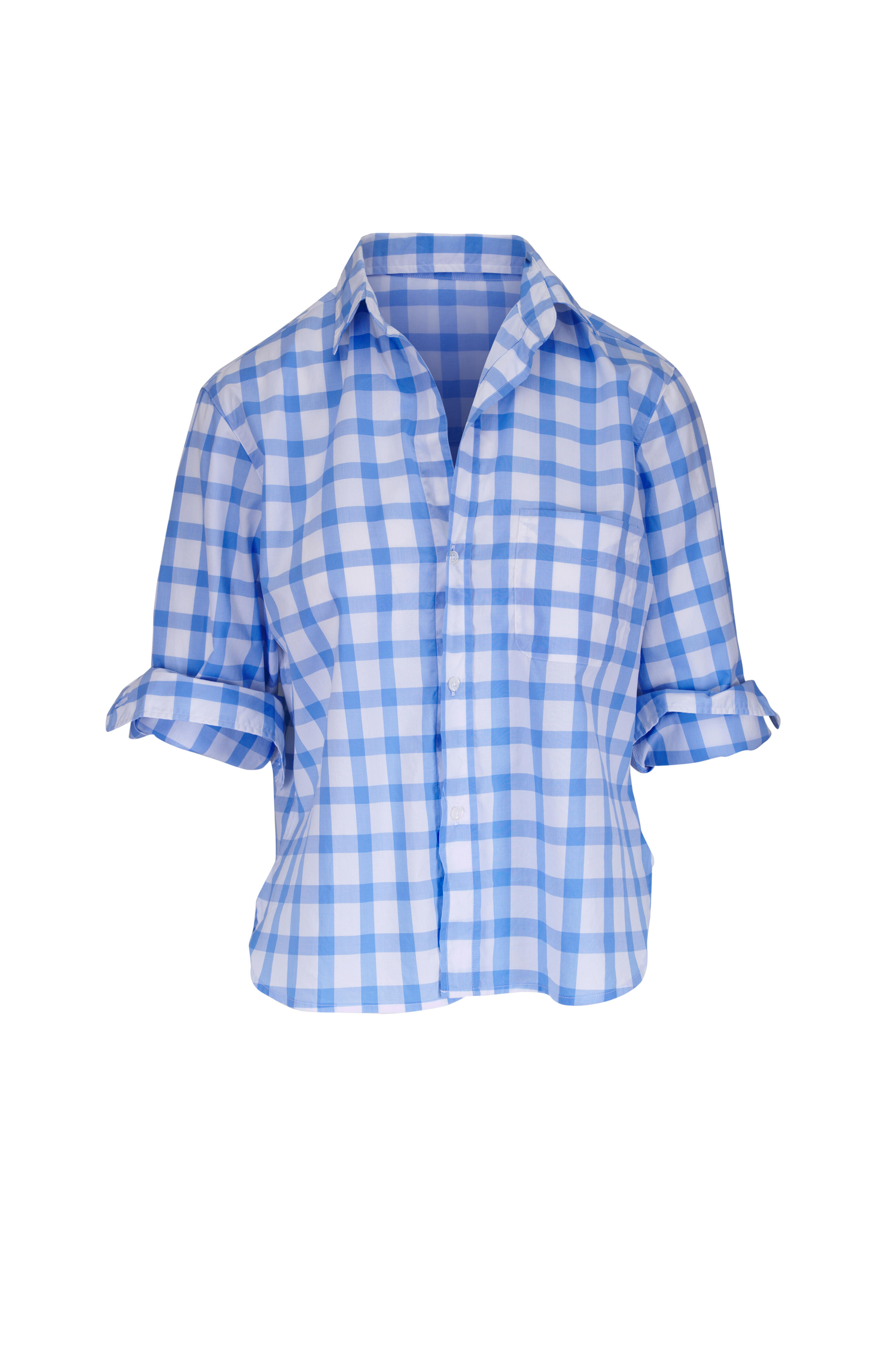 Frank & Eileen - Silvio White & Blue Untuckable Button-Up Shirt - view 1