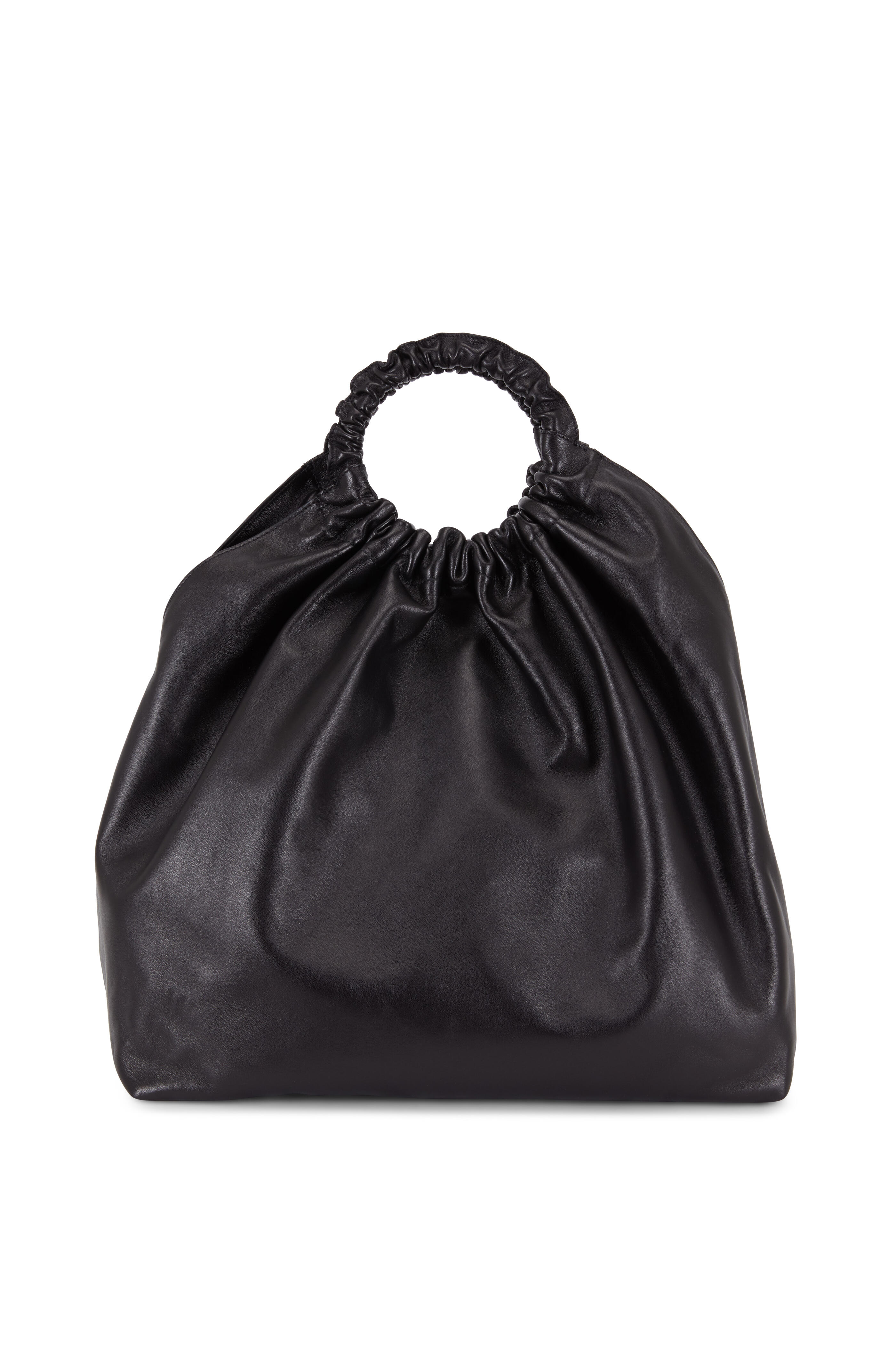 The Row - Double Circle Black Nappa Leather Handbag