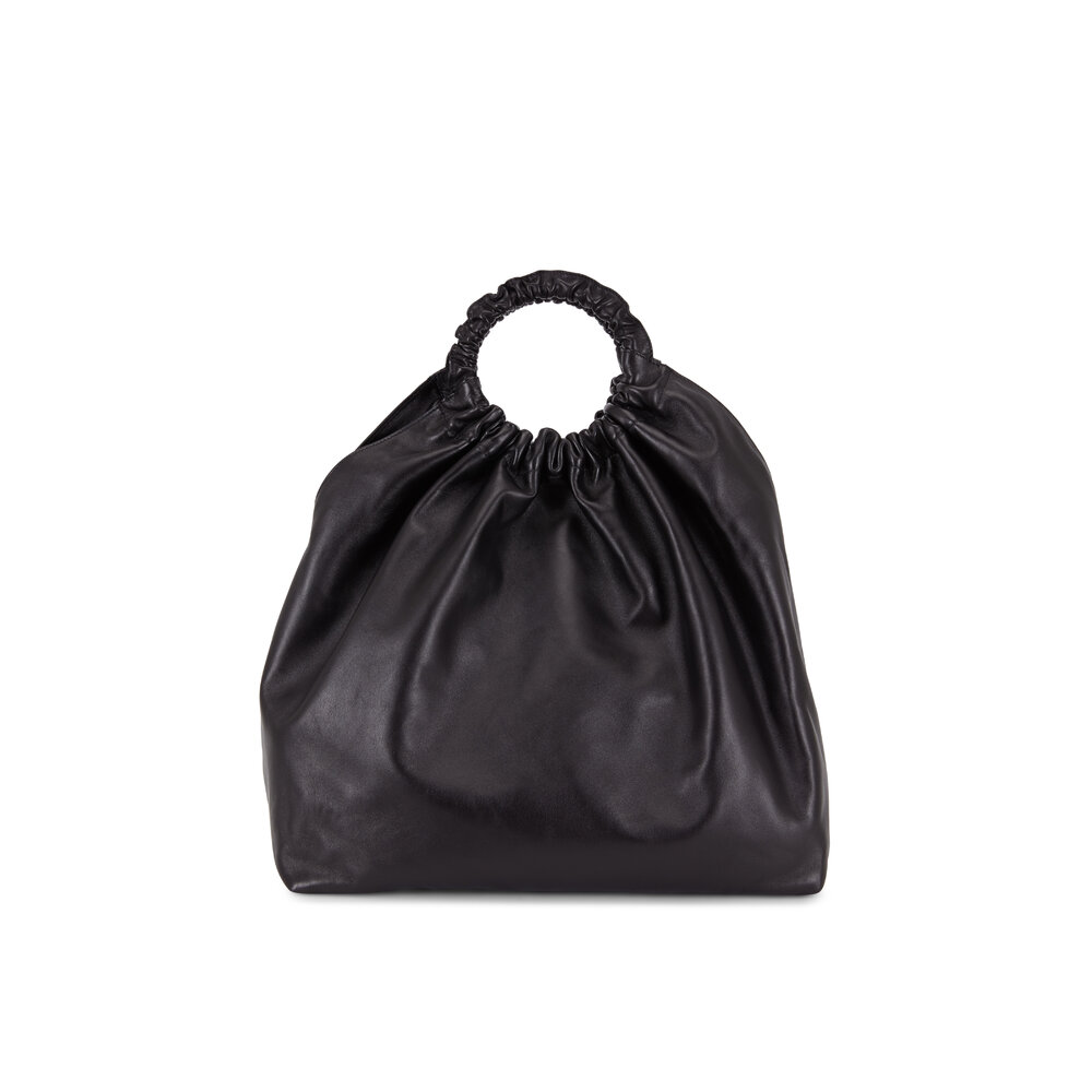 The Row - Double Circle Black Nappa Leather Handbag