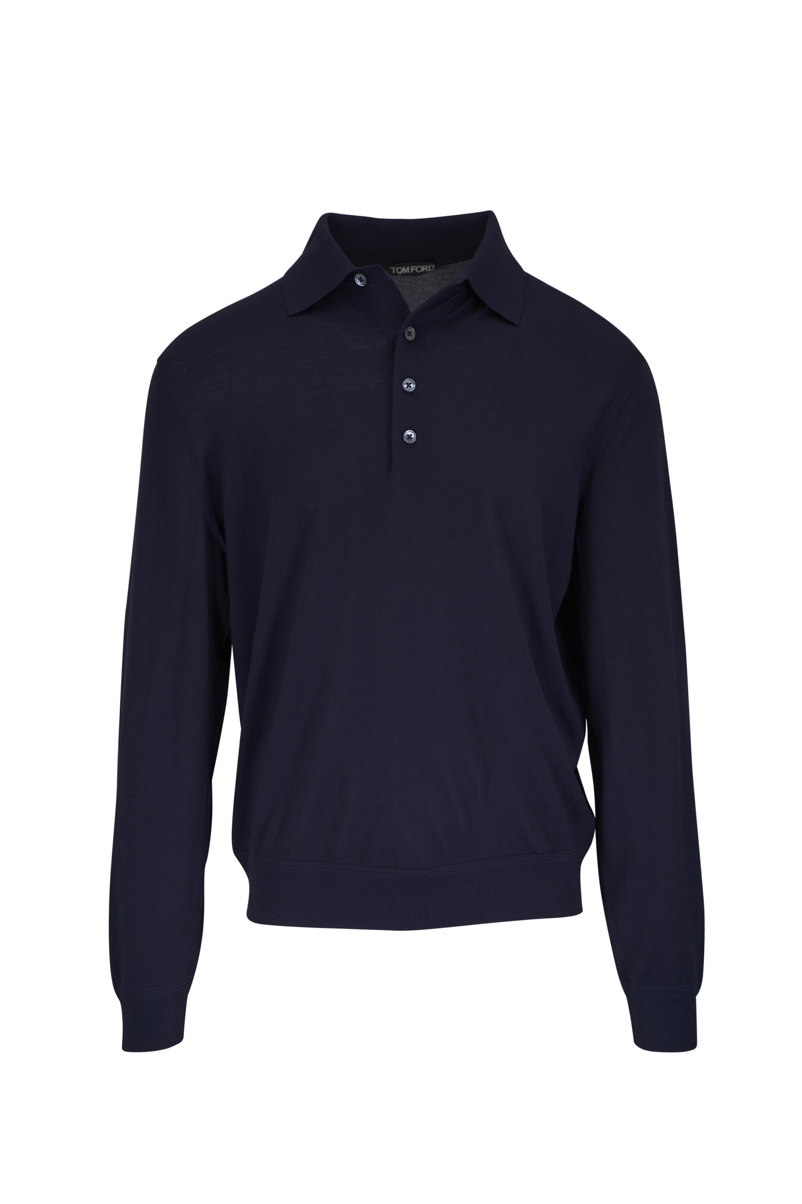 【送料&関税込】Tom Ford Wool Polo TOM FORD long-sleeve Wool Polo Shirt | Blue | FARFETCH
