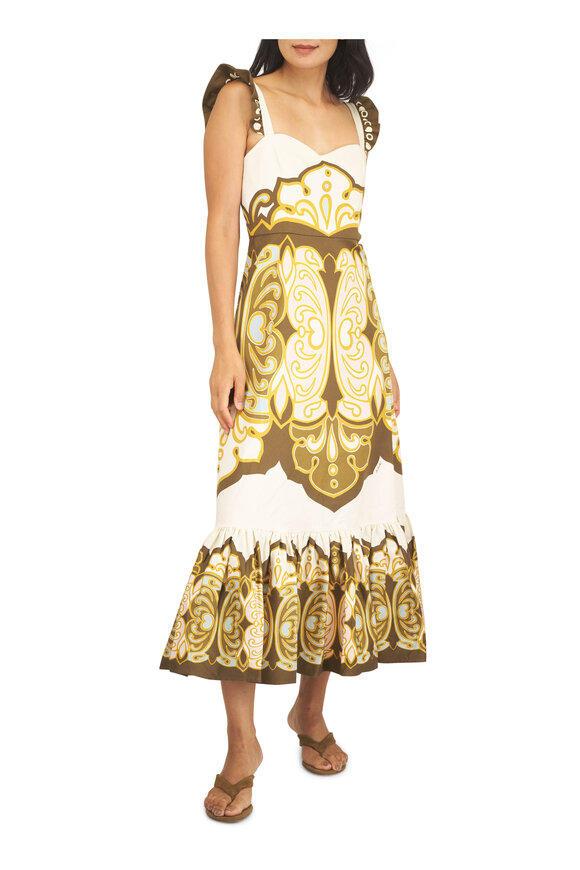 La DoubleJ Gingerbread Multicolor Cocoon Placee Midi Dress - view 2
