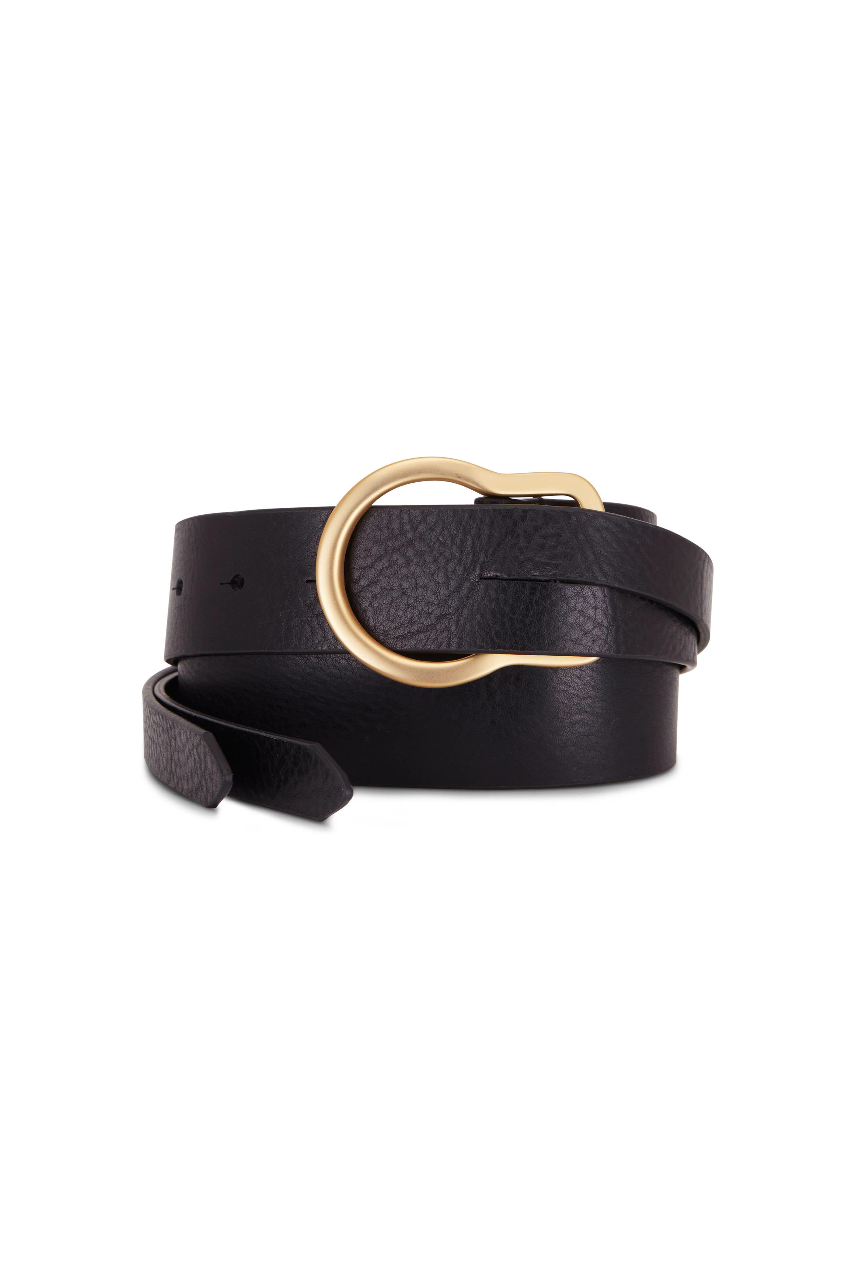 Kiton Men's K Buckle Grain Leather Belt