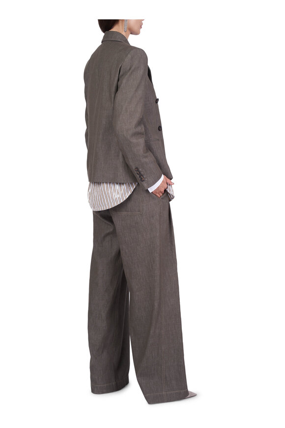Brunello Cucinelli Olive Double Breasted Jacket - view 3