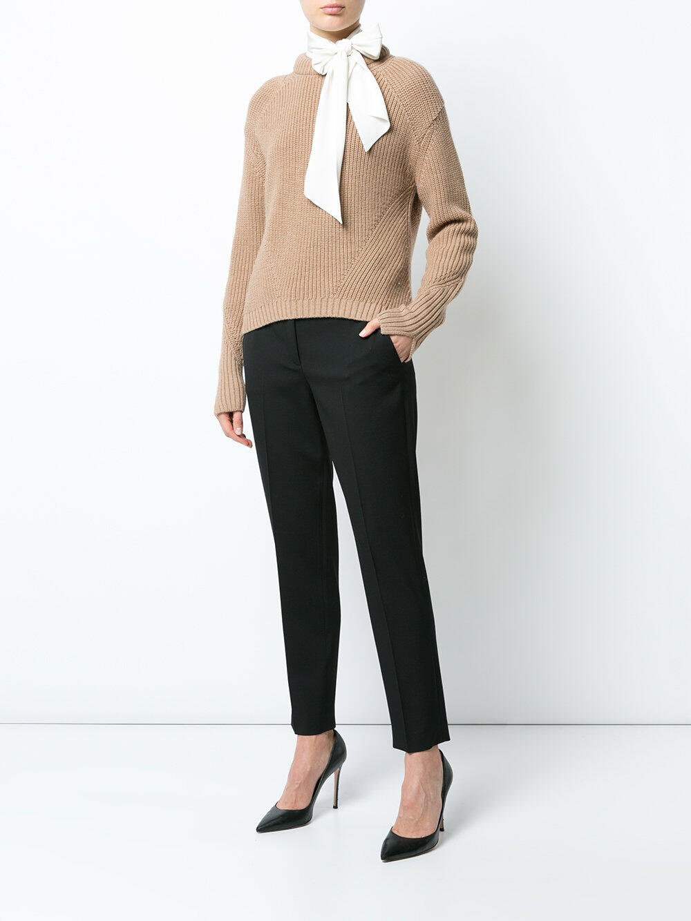 Michael Kors Collection - Samantha Black Stretch Wool Pant
