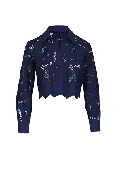 marno Bianca blouse（NAVY） marno Bianca blouse（NAVY） L'Agence - Bianca Navy Blue Silk