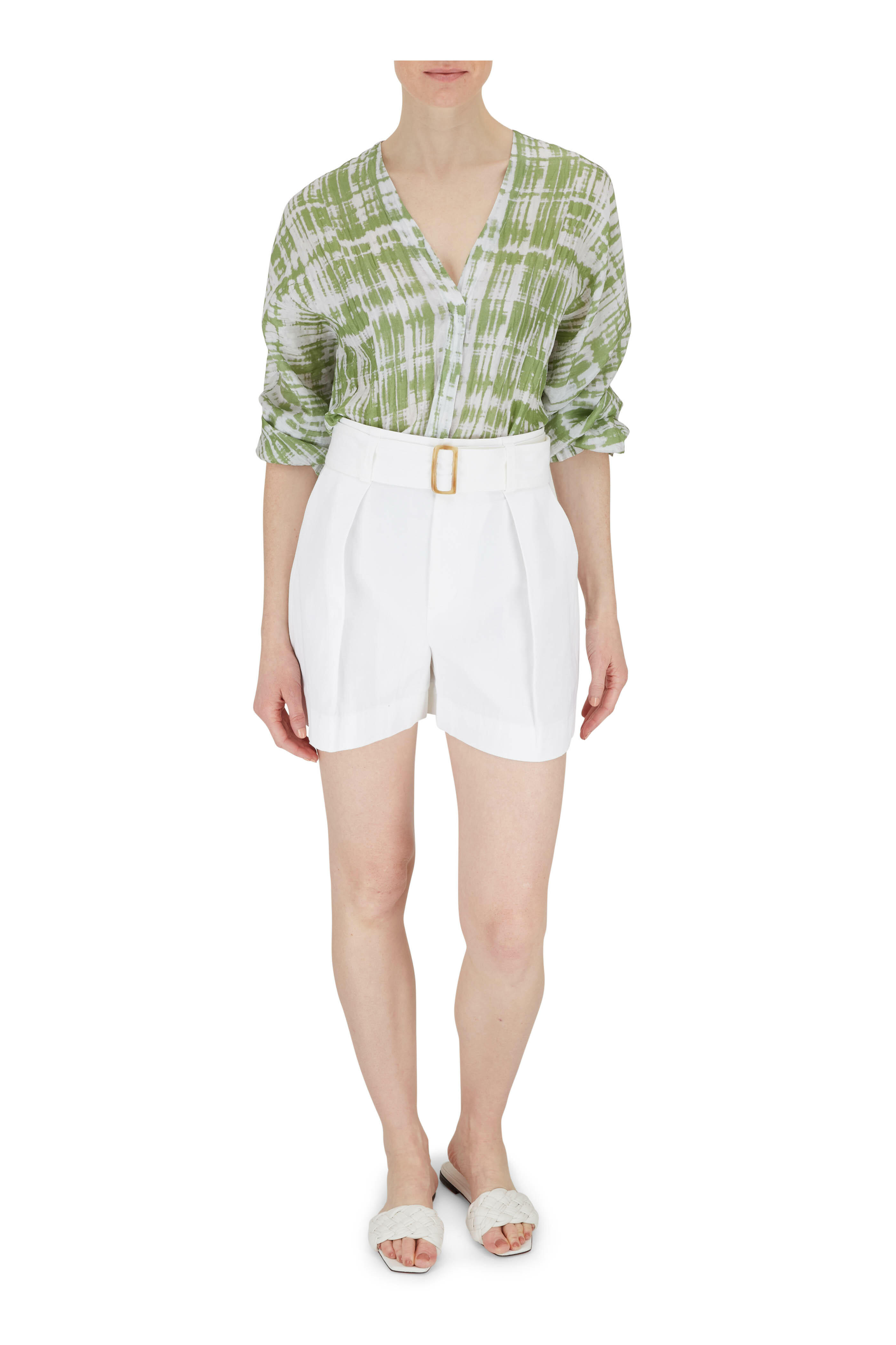 herlipto Carette Belted Twill Shorts