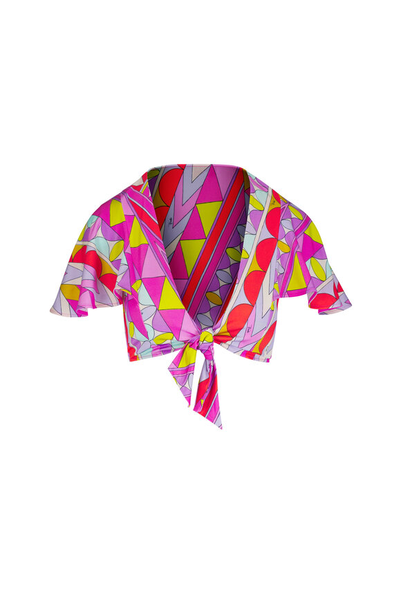 Pucci Multicolor Manuba Print Knotted Top - view 1
