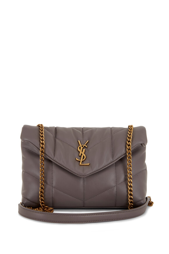 Saint Laurent - Puffer Toy Fog Gray Leather Mini Bag