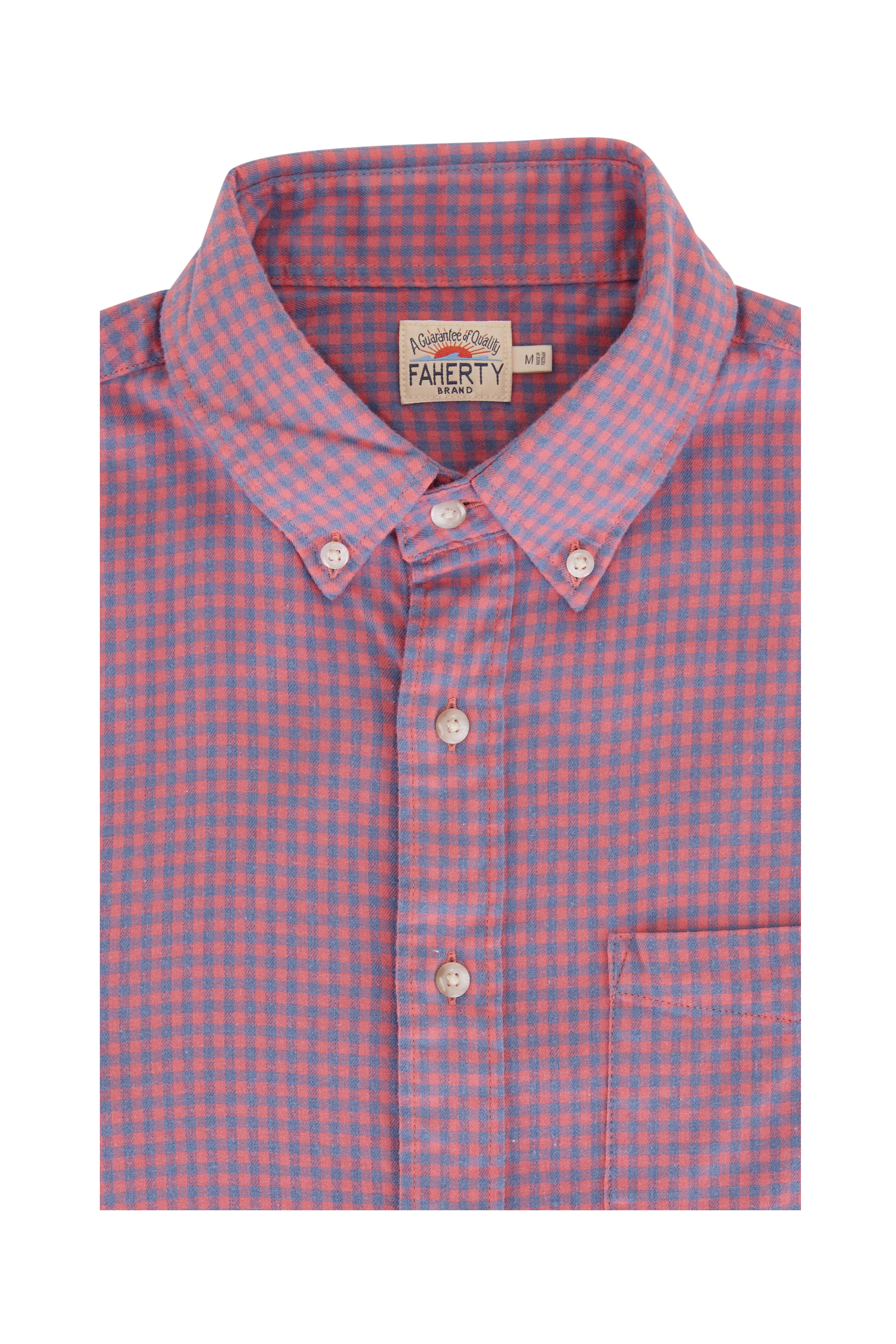 Faherty Brand - Movement™ Blue Rose Gingham Flannel Button Down