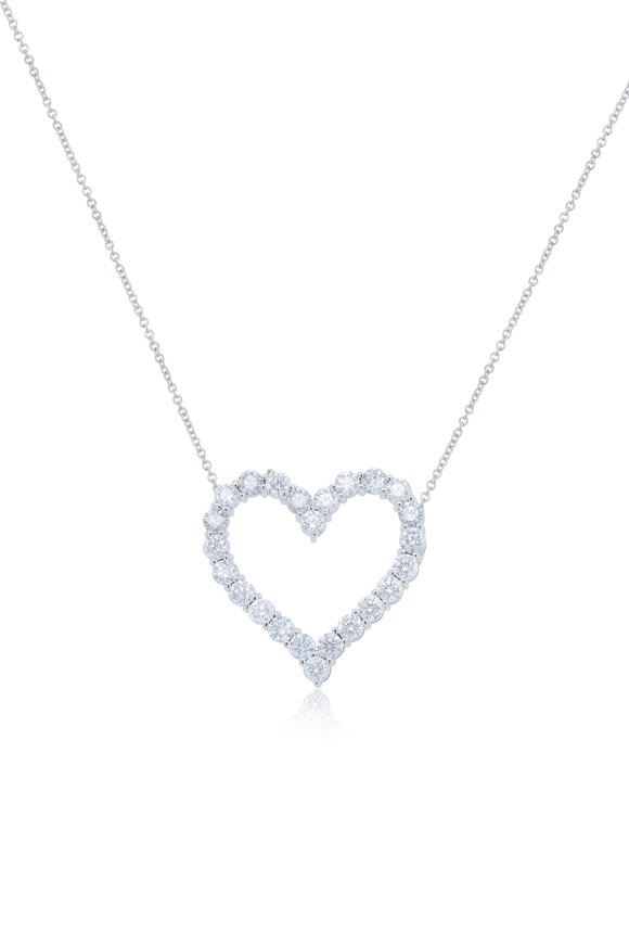 Diana M Jewels 18k White Gold Open Heart Pendant Necklace - view 1